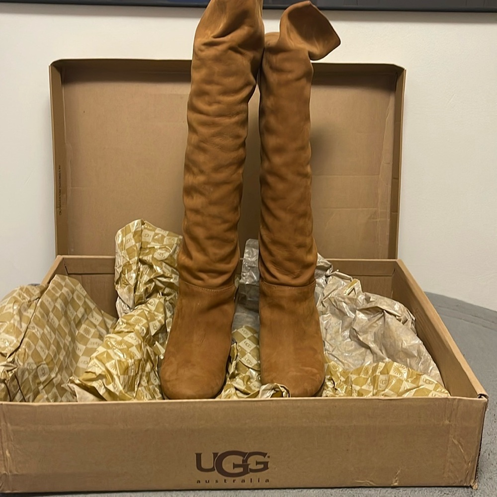 UGG Boots, Suede, W Ravenna, Wedge, Size 7.5